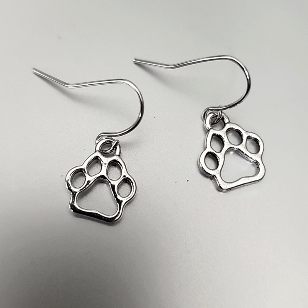 PAW Print Earrings 925 posts Adorable for a Pet Lover  Tibetan charms